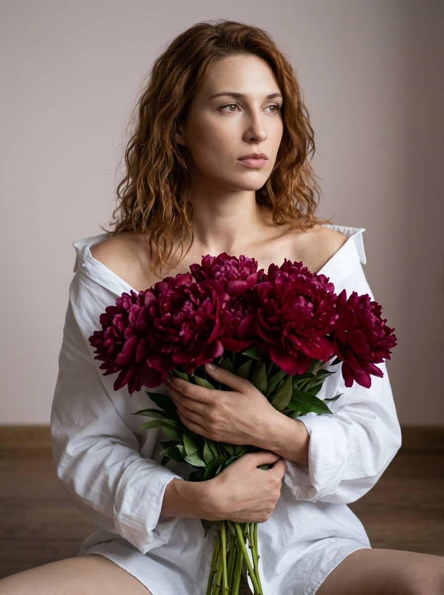 Burgundy Peonies