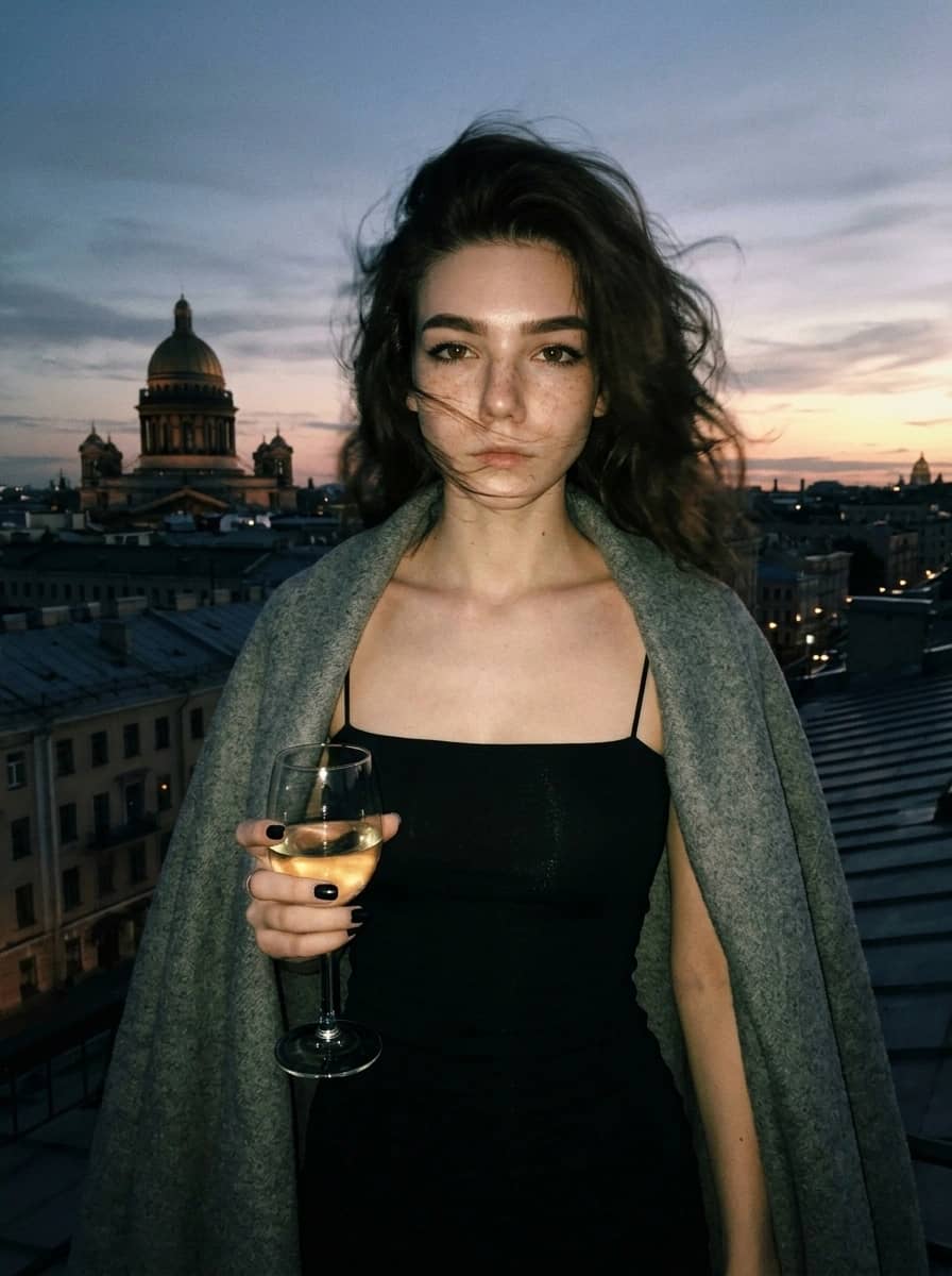 На крыше с вином СПБ